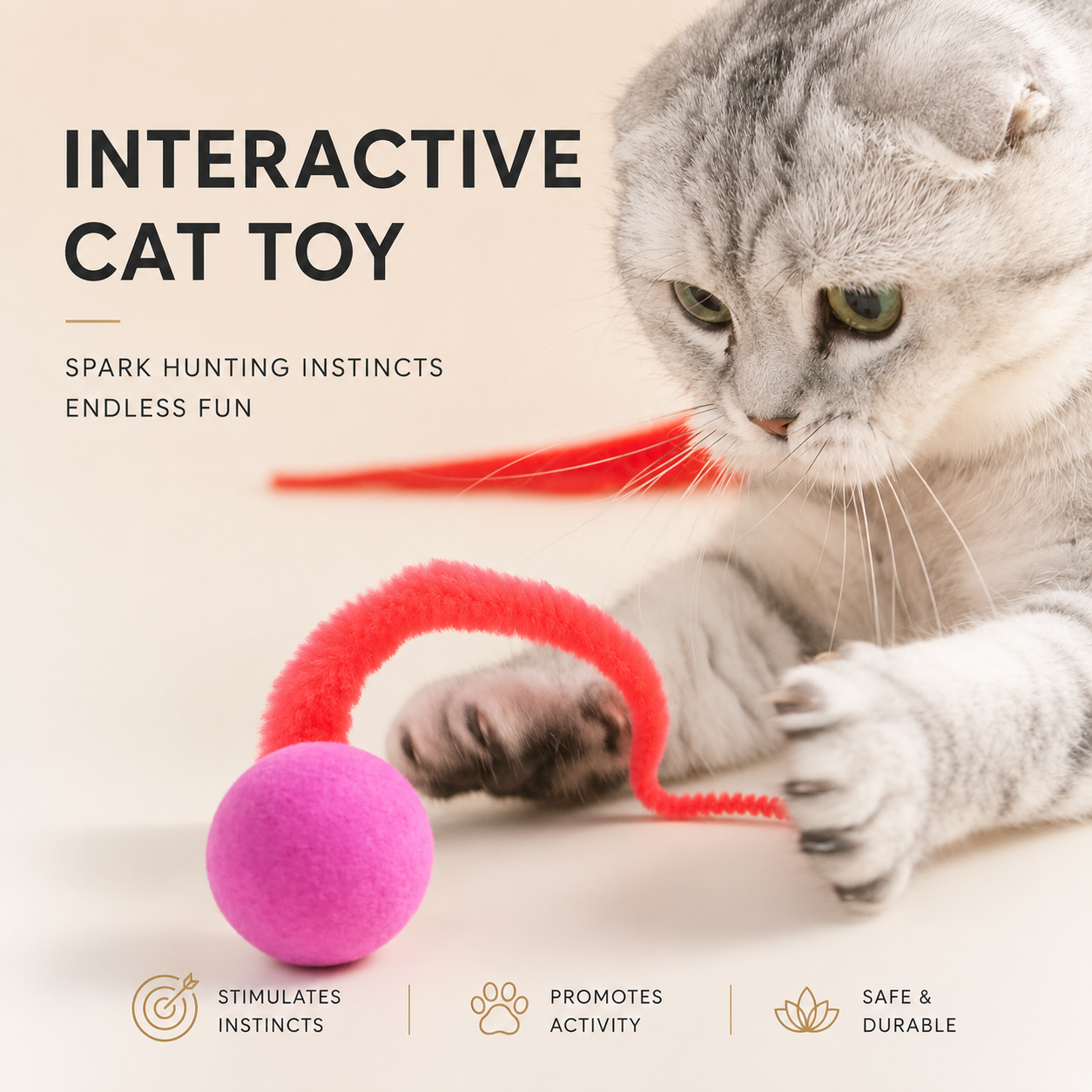 Colorful Bouncing Ball Cat Toys (5 Pack)