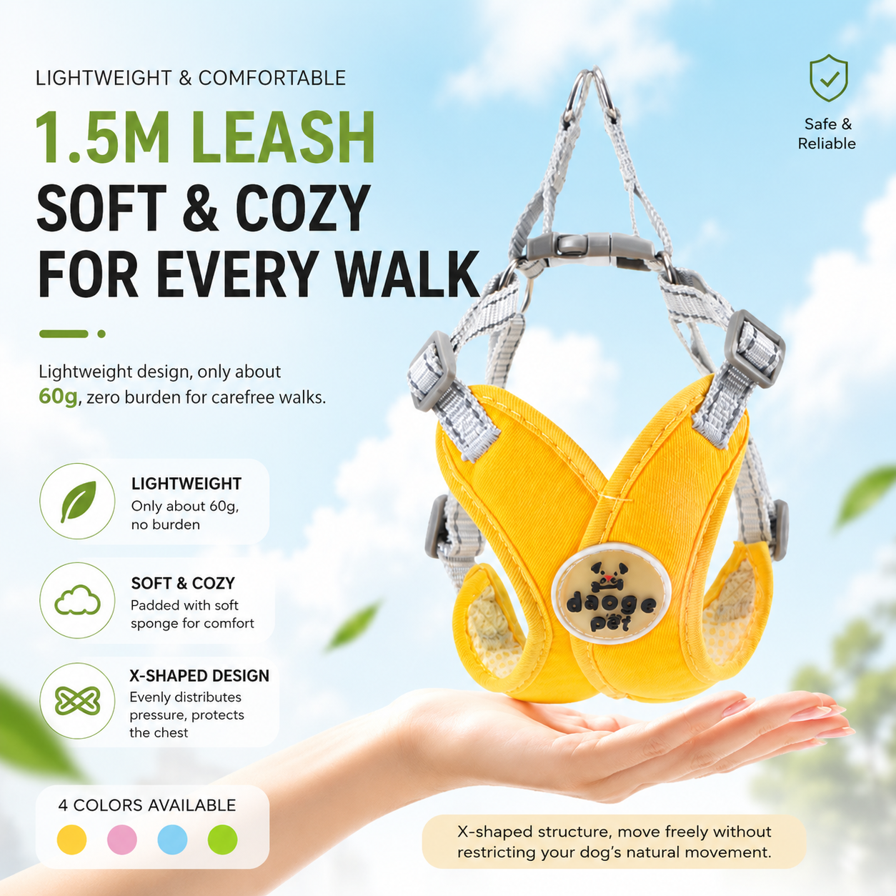 Adjustable No-Pull Dog Harness Set