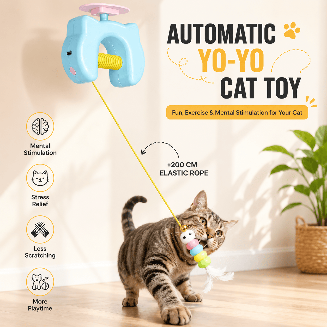 Automatic Moving Feather Cat Toy