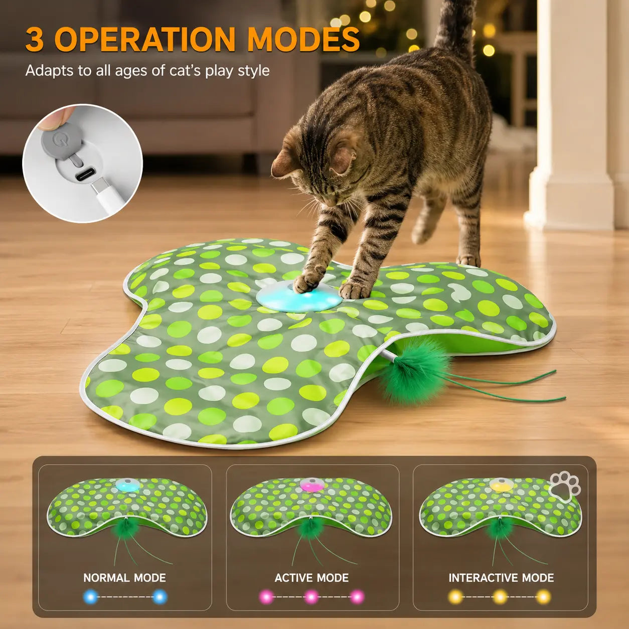 Interactive Hide & Seek Cat Toy with Moving Feather