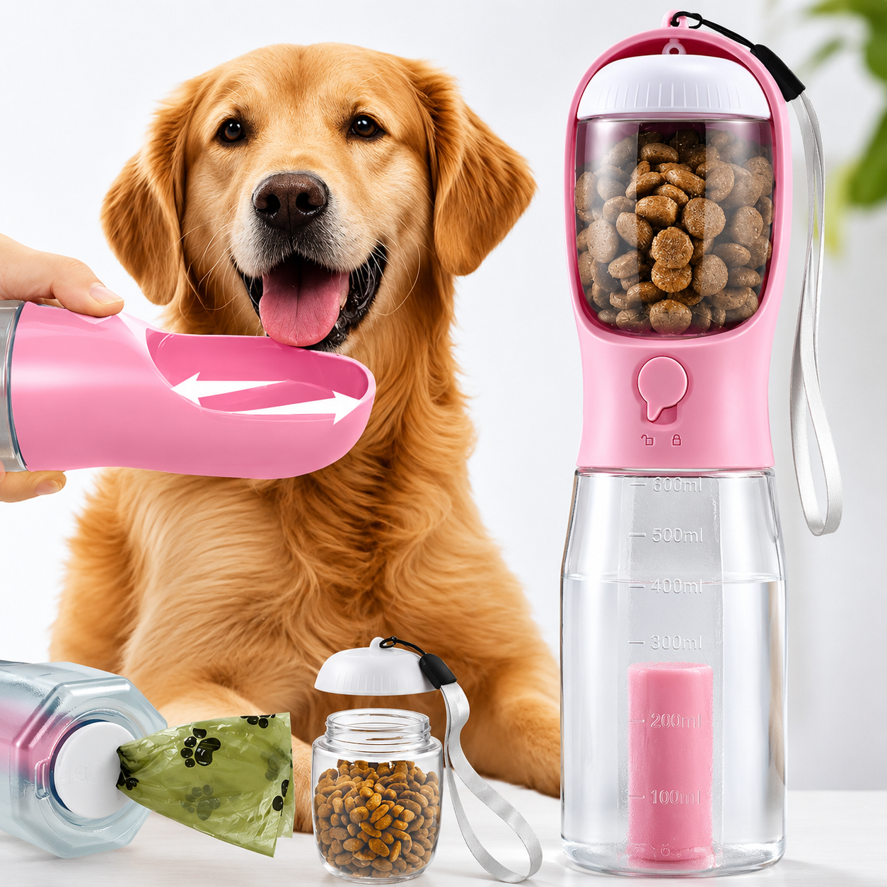 3-in-1 Portable Dog Water Bottle