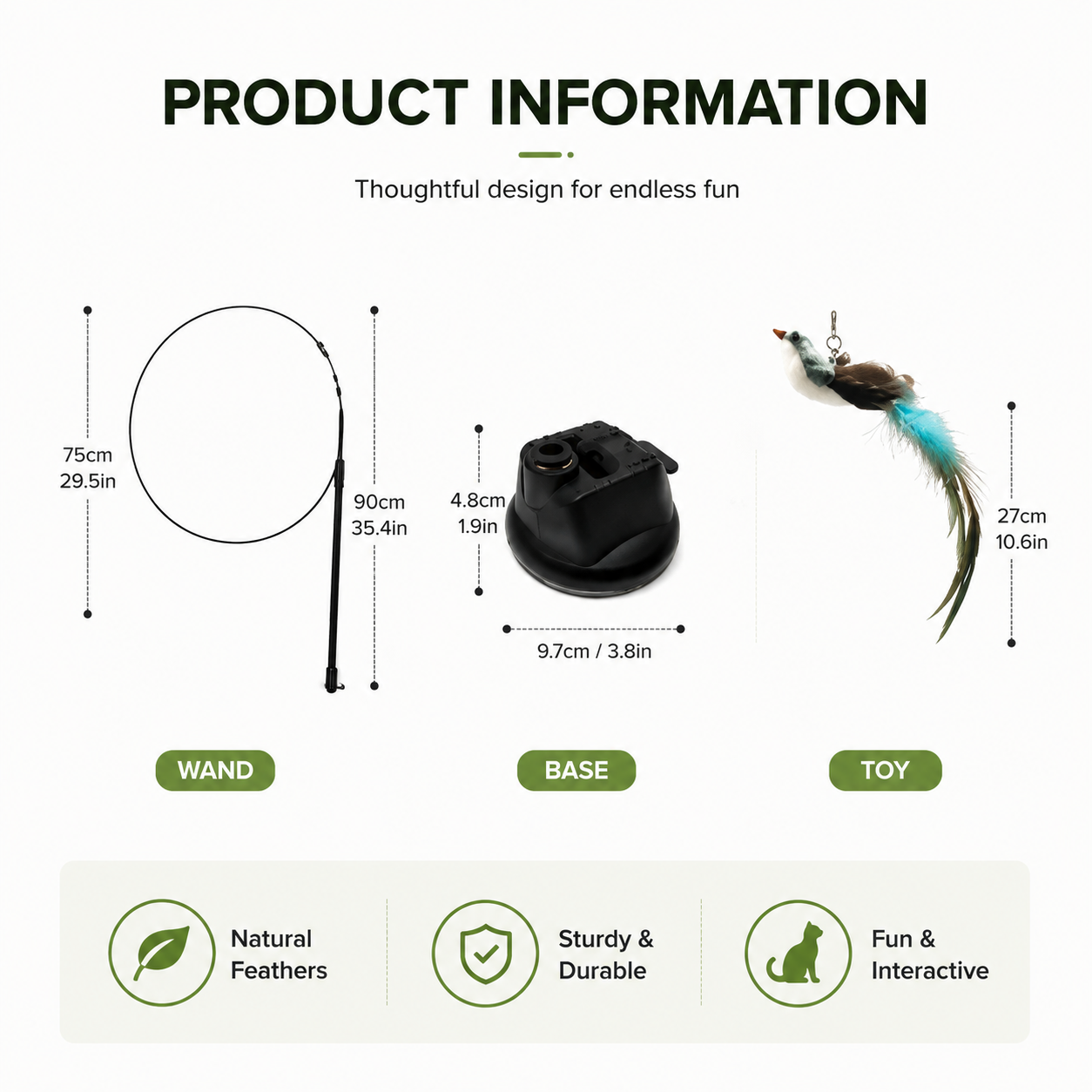 Auto & Manual Cat Wand Toy with Suction Cup