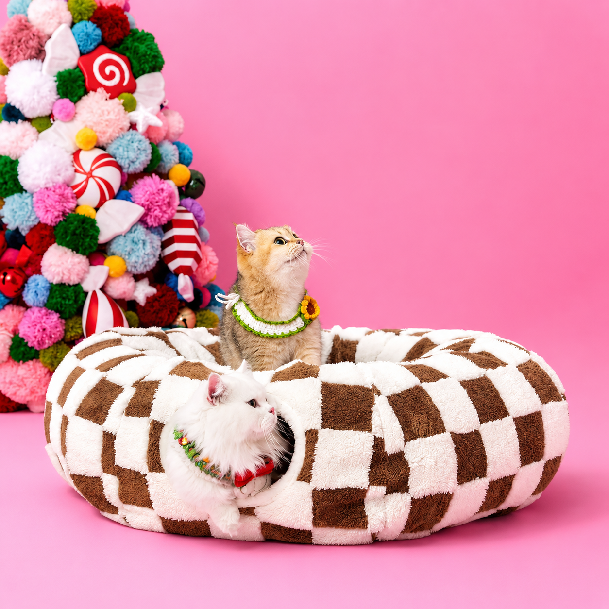 Washable Cat Tunnel Bed for Indoor Cats