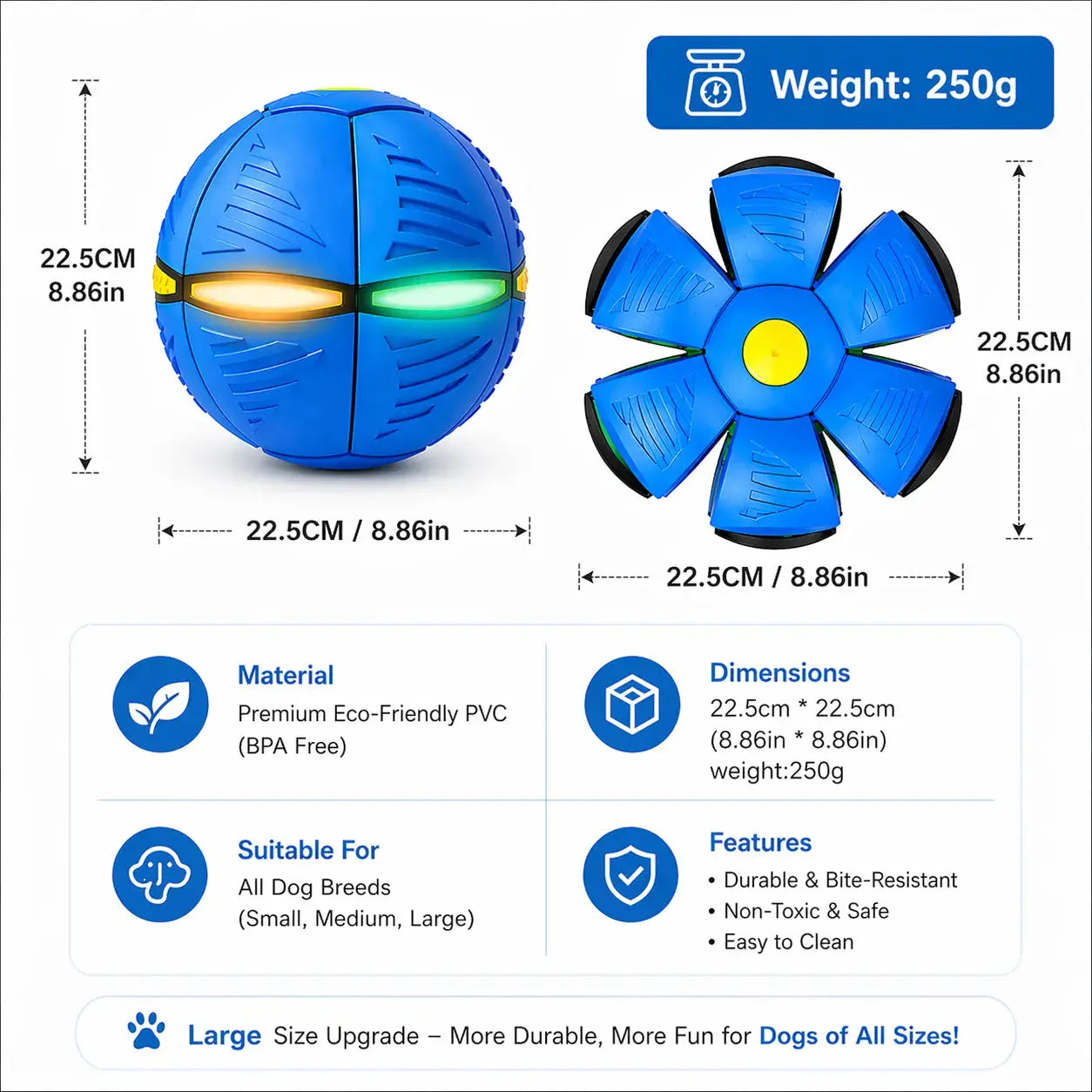 Interactive Frisbee Transforming Dog Toy Ball Fursera