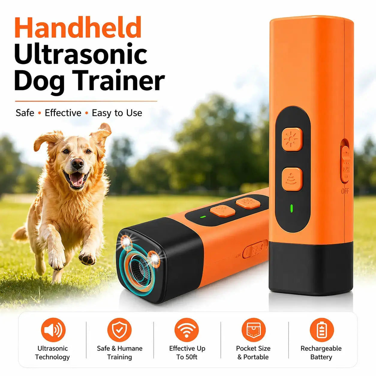 Handheld Ultrasonic Dog Trainer – Stop Barking Anytime, Anywhere Fursera