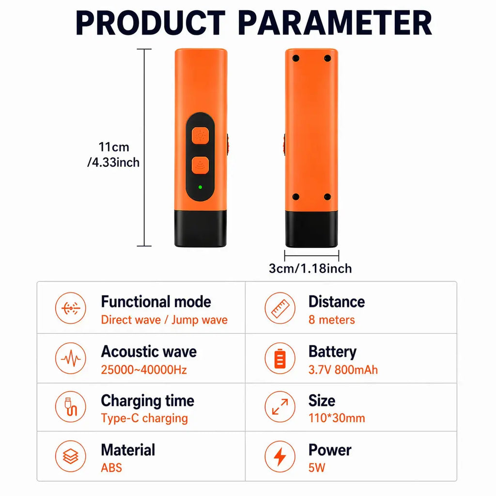 Handheld Ultrasonic Dog Trainer – Stop Barking Anytime, Anywhere Fursera