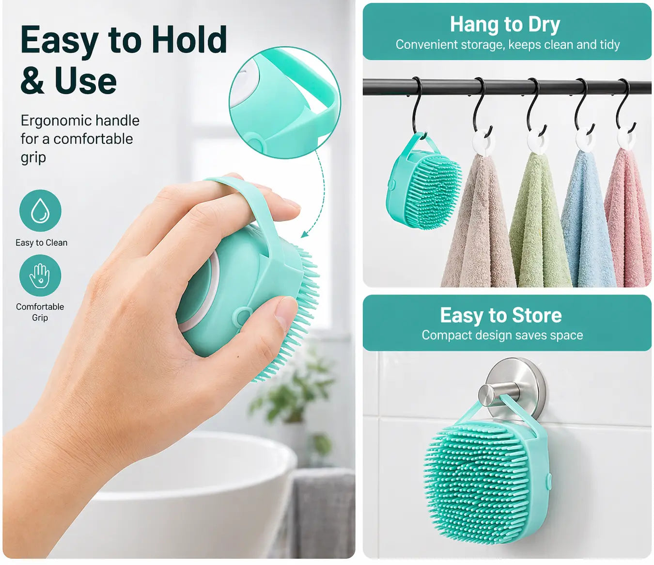 Dog Bath Brush – Silicone Shampoo Brush for Grooming STTM