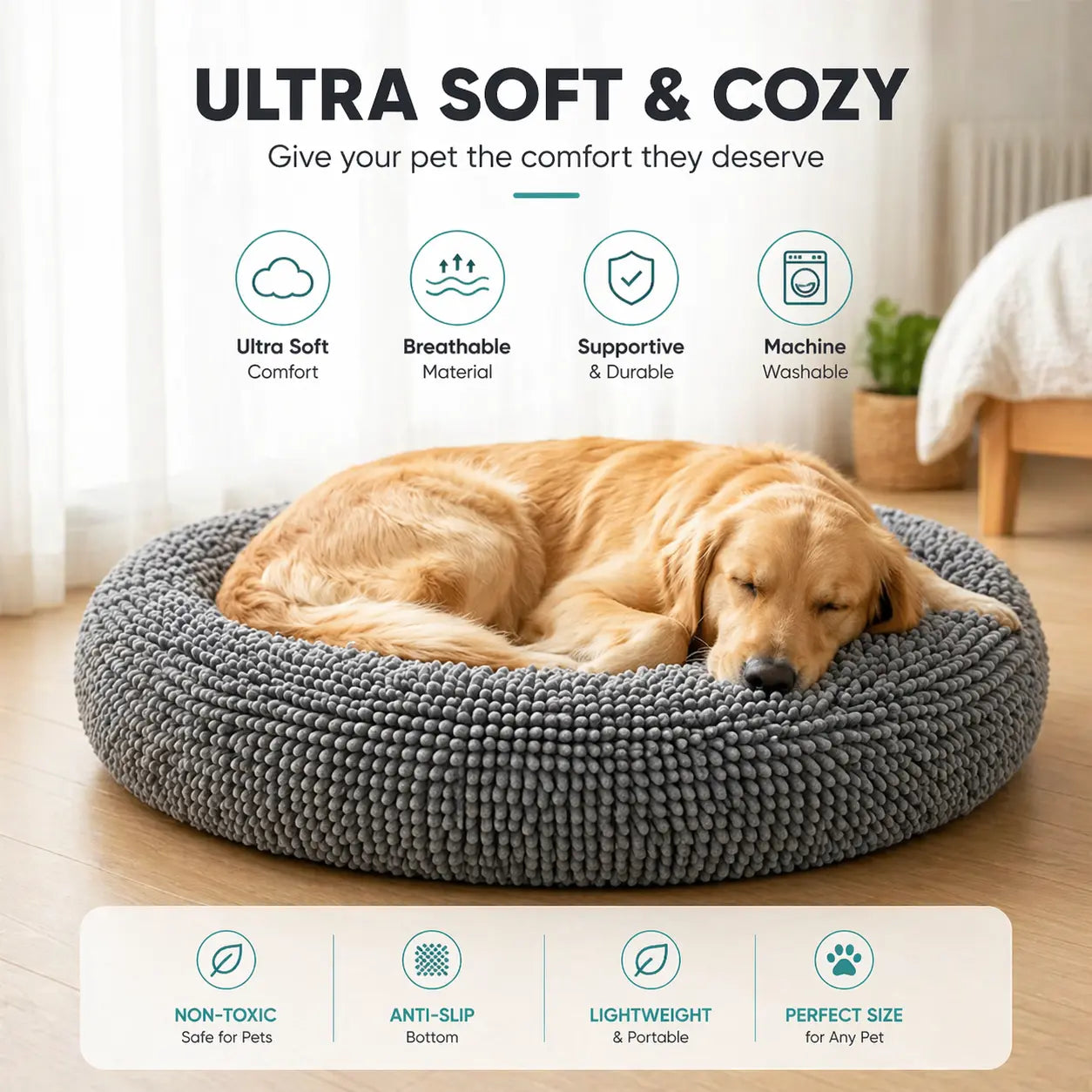 Removable & Washable Round Cat Bed Fursera