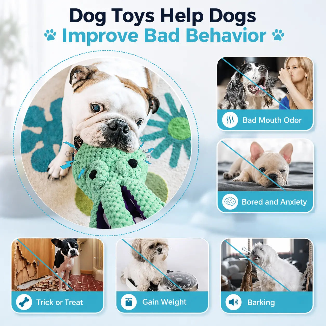 Squeaky Octopus Dog Toy Fursera