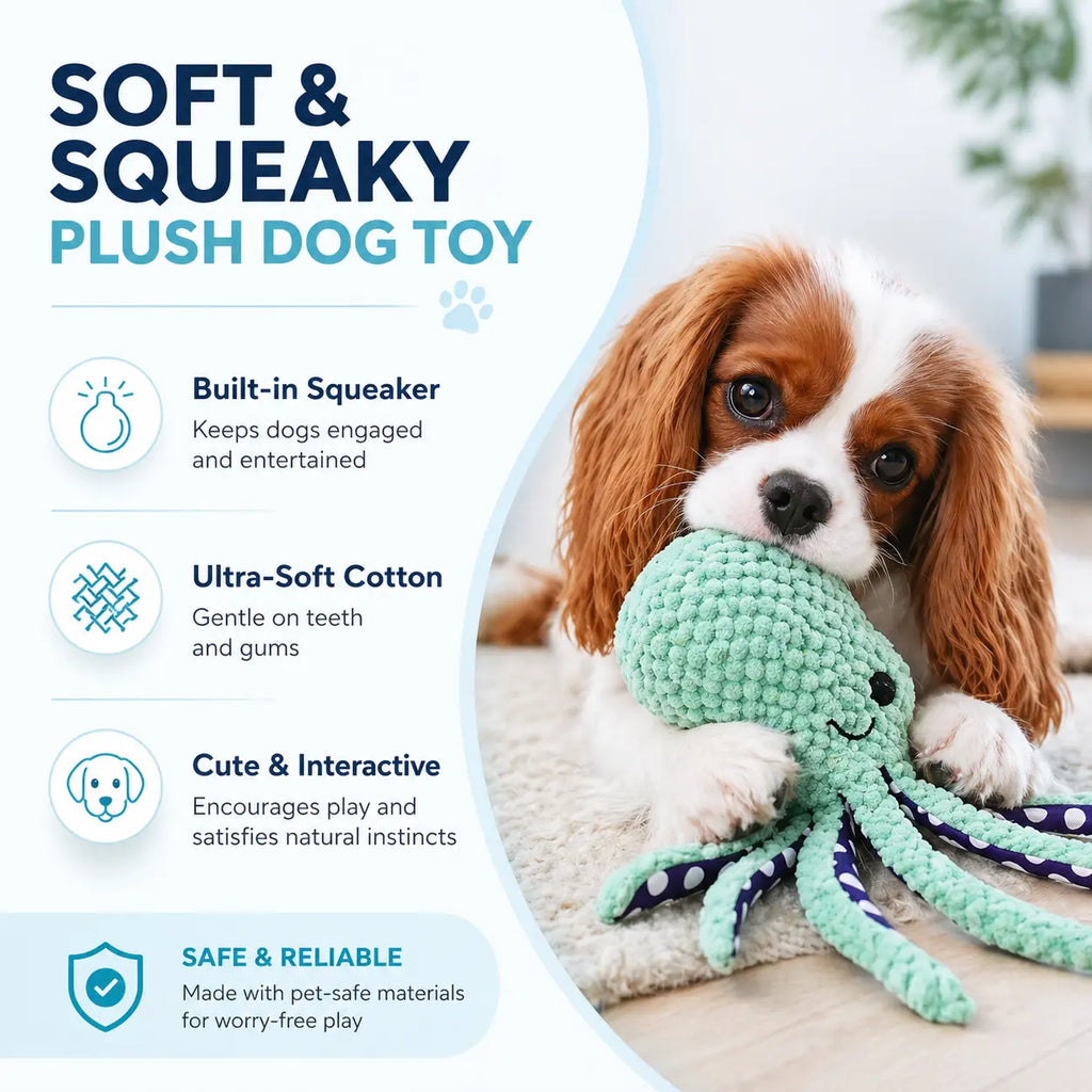 Squeaky Octopus Dog Toy Fursera