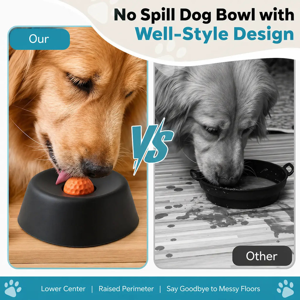 Slow Feeder Dog Bowl – No Spill & Non-Slip STTM