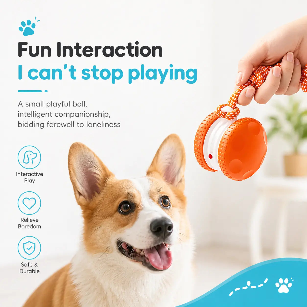Interactive Dog Toy Ball – Automatic Moving Smart Ball for Dogs Fursera