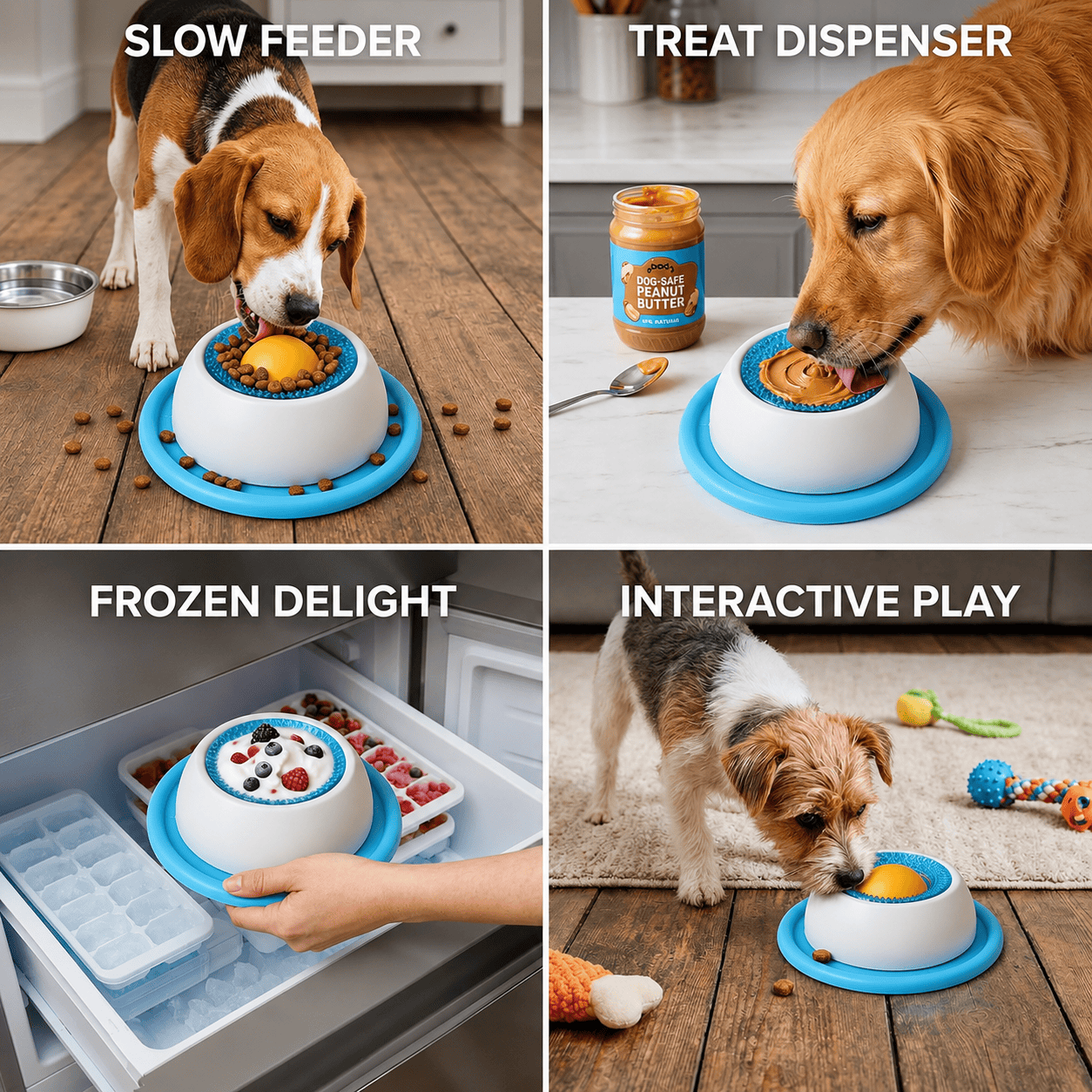 Slow Feeder Dog Bowl for Liquid Treats Non-Slip & Easy Clean