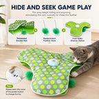 Interactive Hide & Seek Cat Toy with Moving Feather