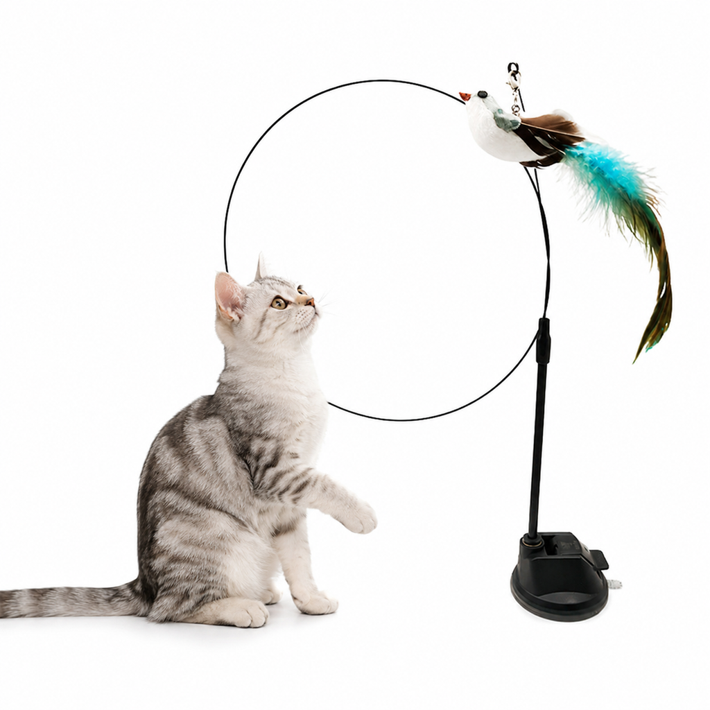 Auto & Manual Cat Wand Toy with Suction Cup
