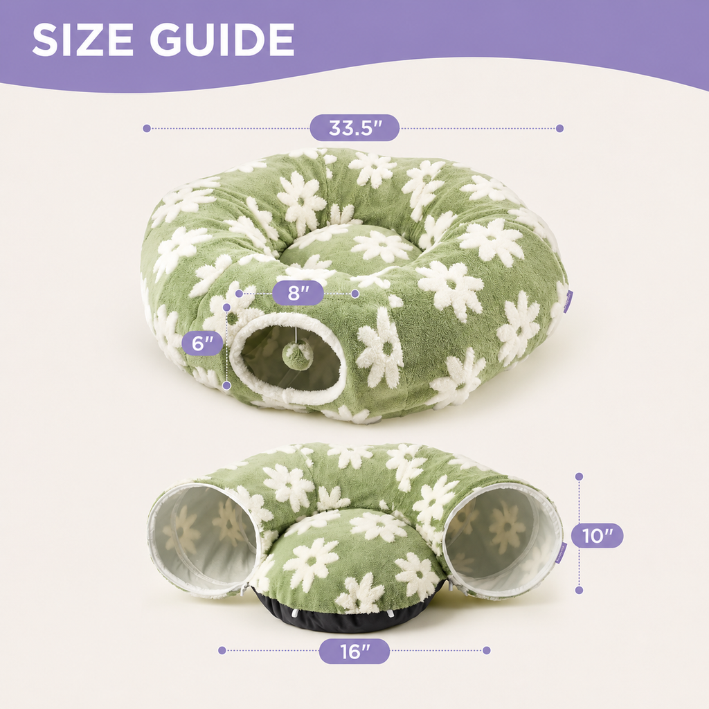 Washable Cat Tunnel Bed for Indoor Cats