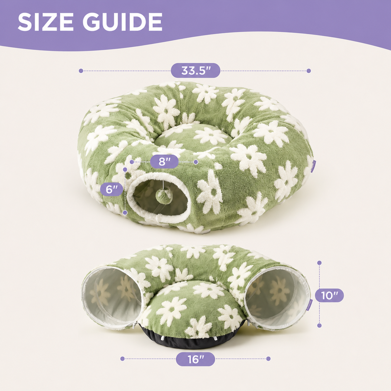 Washable Cat Tunnel Bed for Indoor Cats