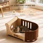CAT SCRATCHING LOUNGE BED