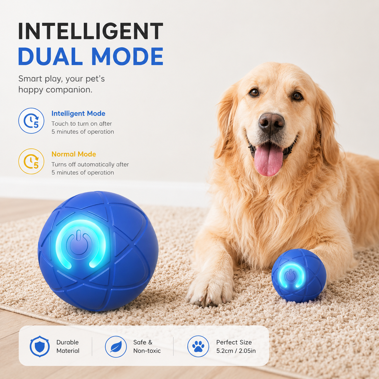 Interactive Pet Toy Ball – Smart Self-Moving