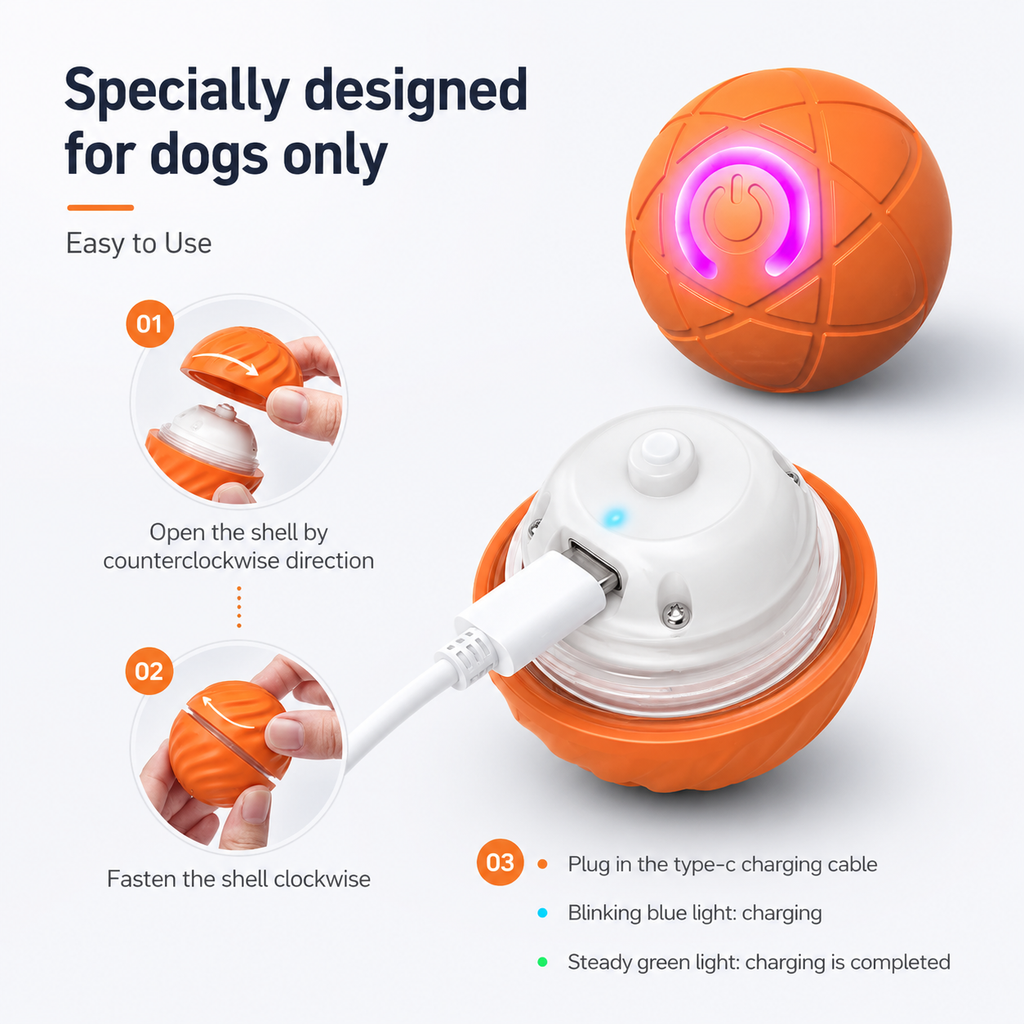 Interactive Pet Toy Ball – Smart Self-Moving