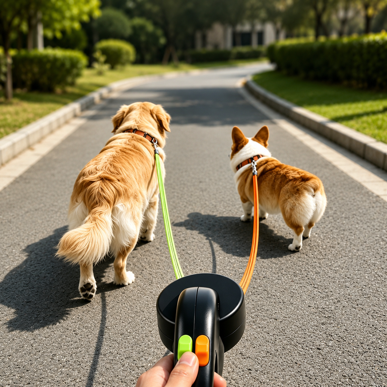Tangle-Free Two-in-One Retractable Dog Leash