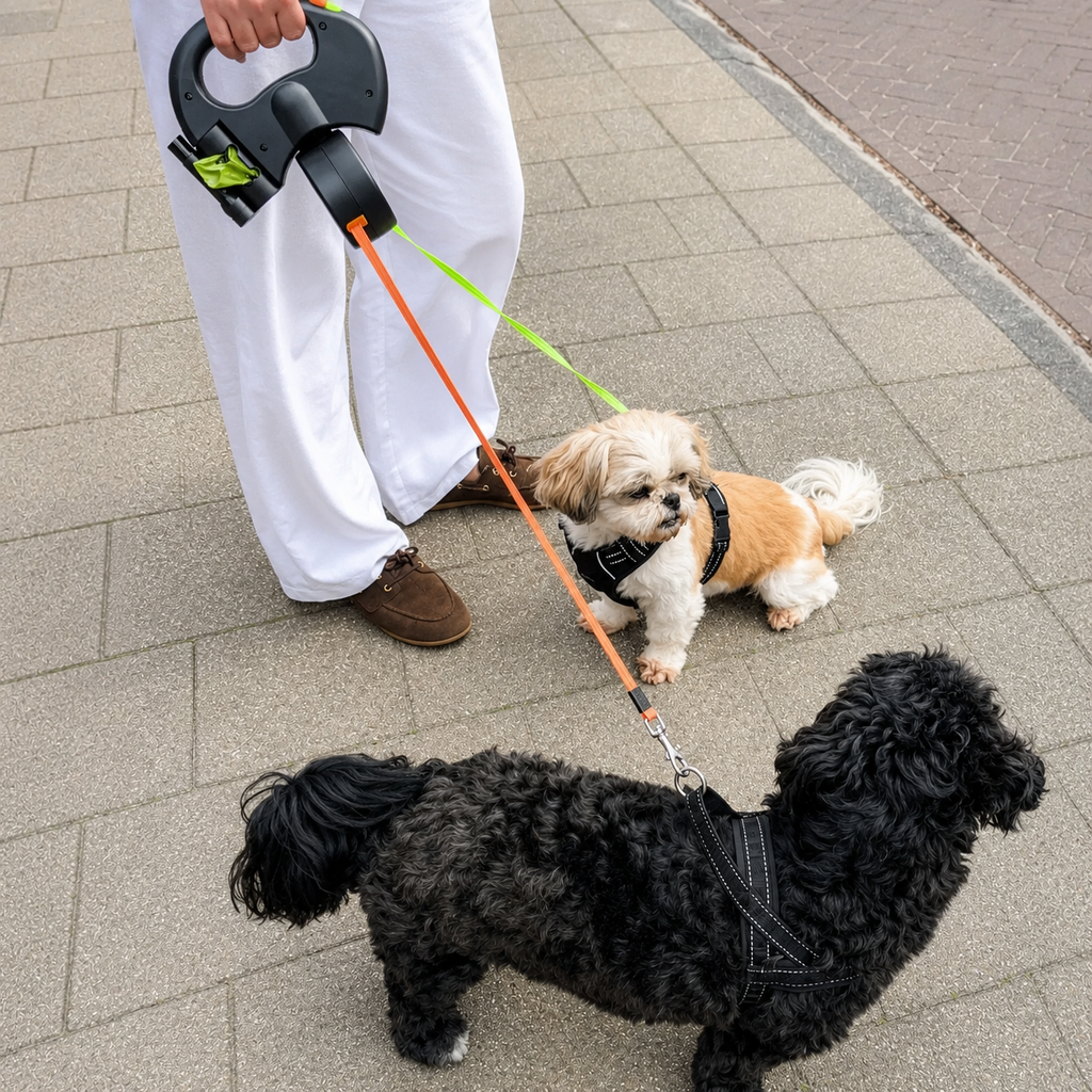 Tangle-Free Two-in-One Retractable Dog Leash