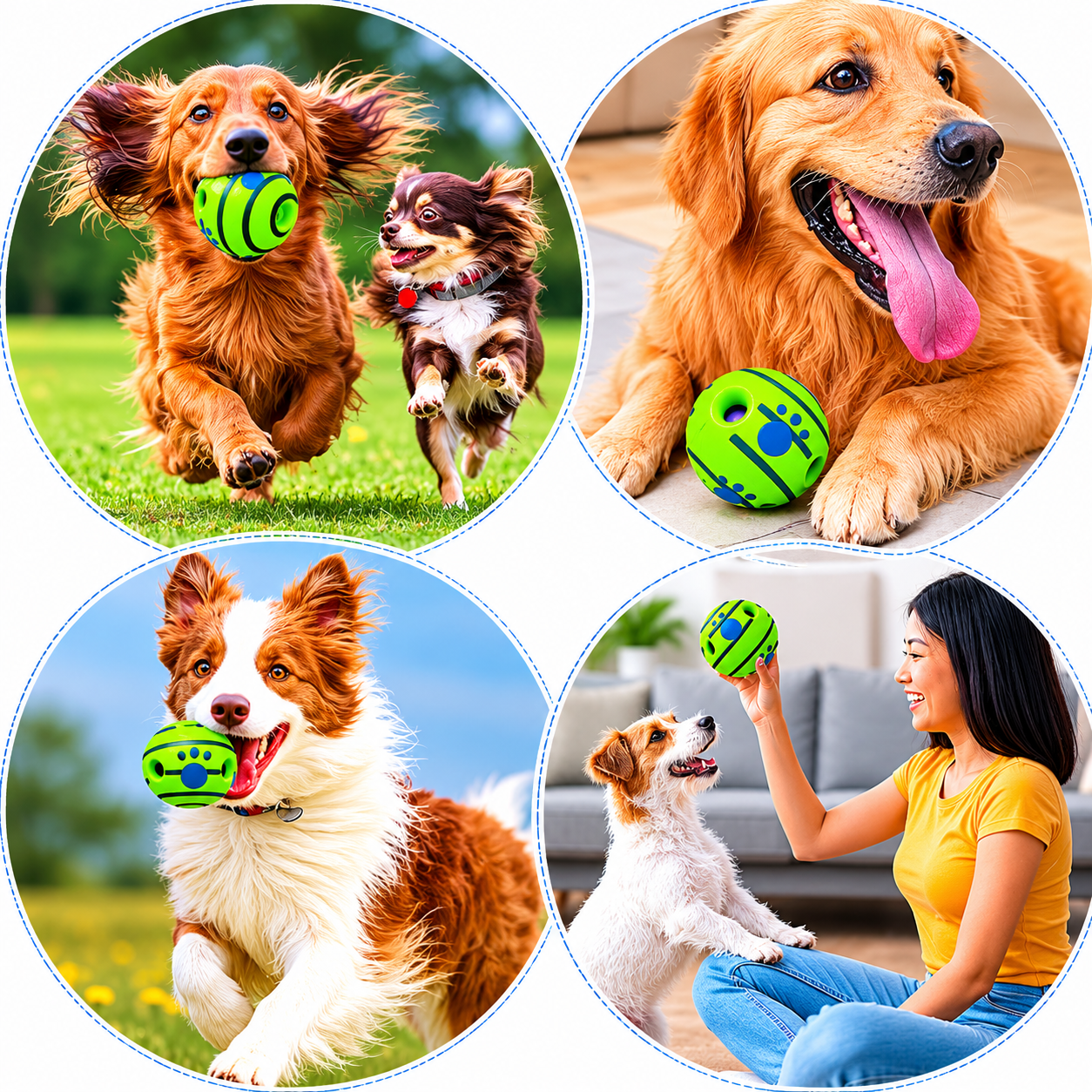 Giggle Ball Dog Toy – Interactive Wobble Ball