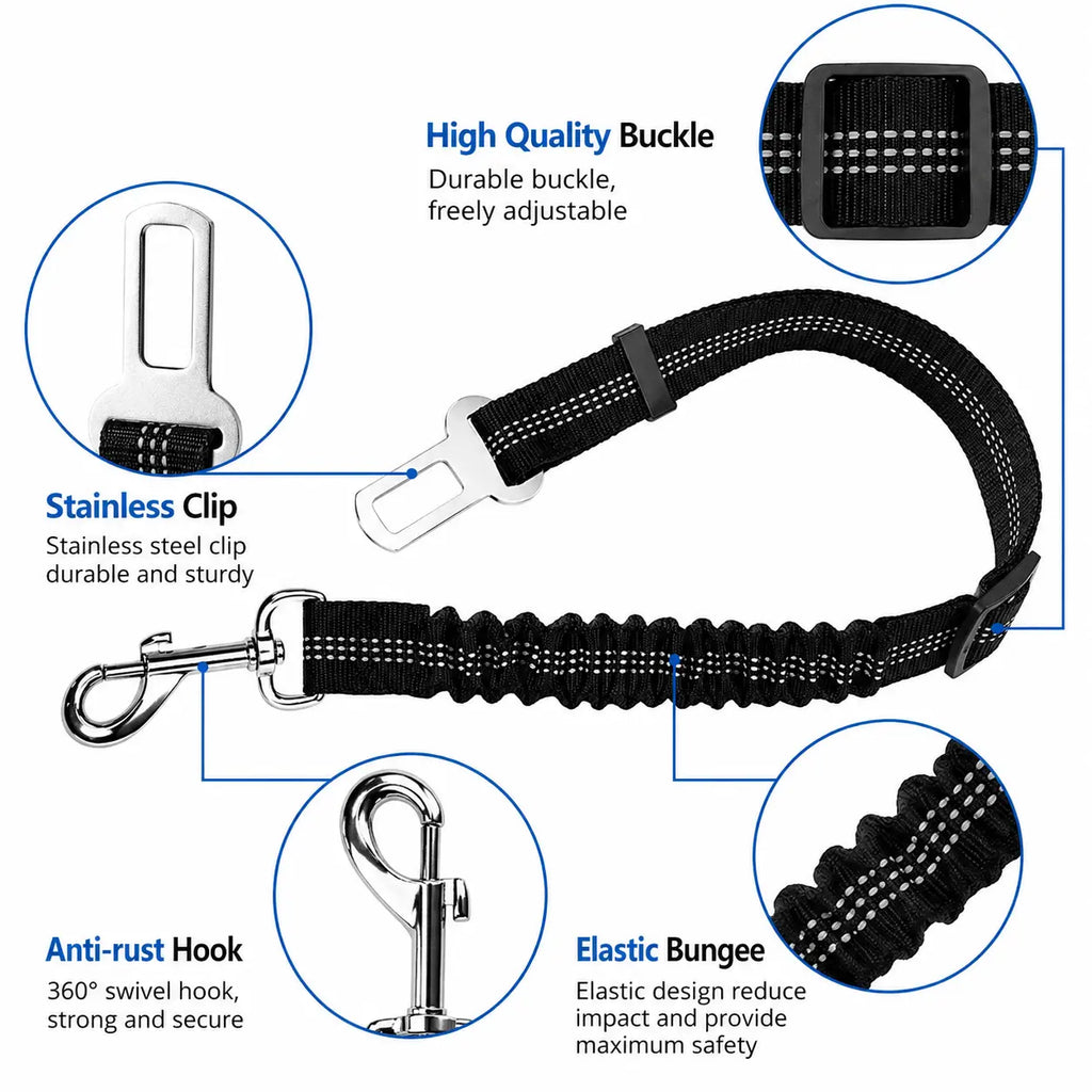 Dog Seat Belt – Shockproof Adjustable Car Safety Leash Fursera