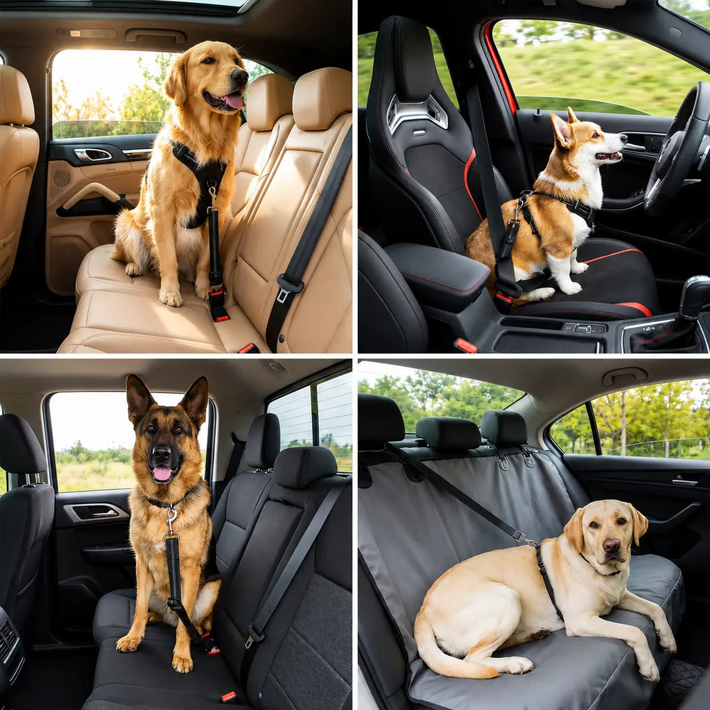 Dog Seat Belt – Shockproof Adjustable Car Safety Leash Fursera