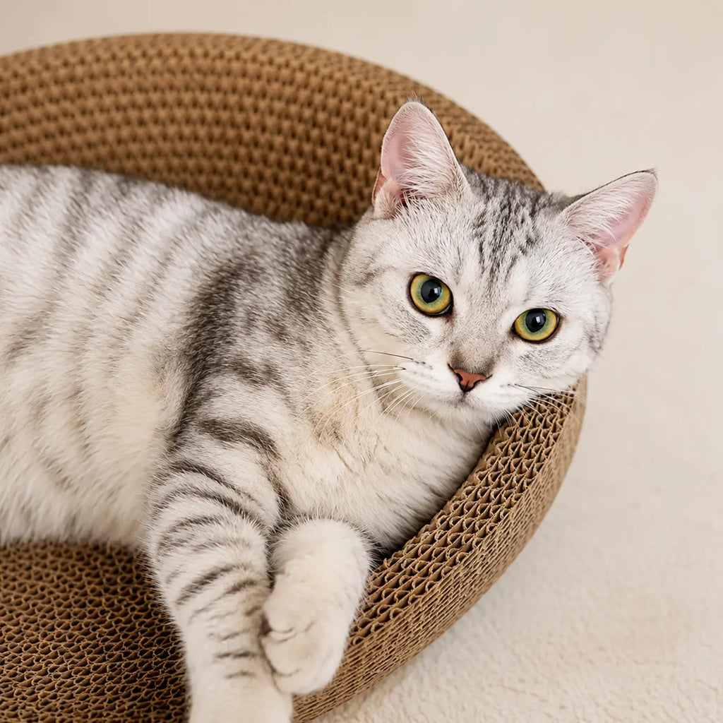 Cardboard Paradise Cat Bed for Stress-Relief, Claw Health & Furniture Safety Fursera