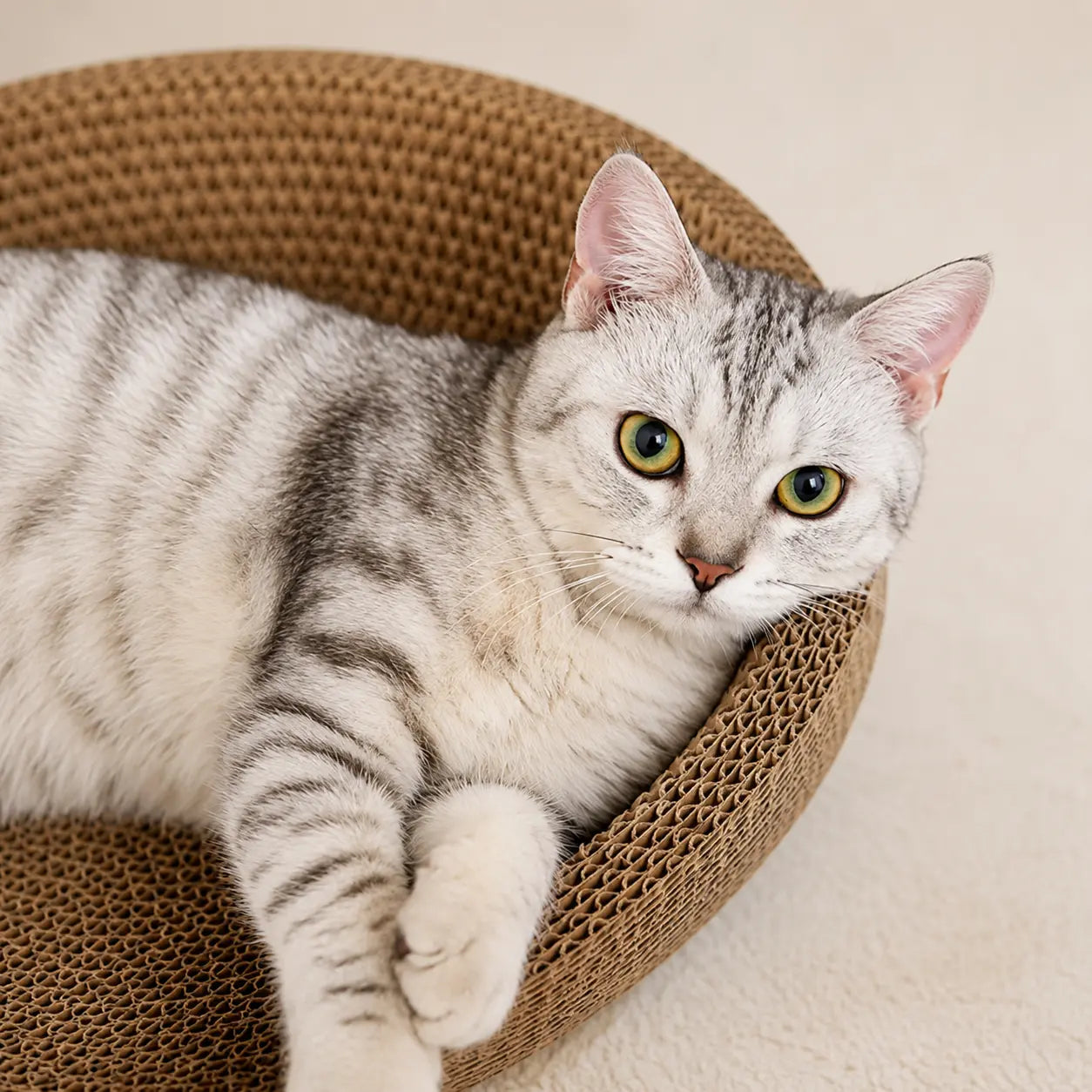 Cardboard Paradise Cat Bed for Stress-Relief, Claw Health & Furniture Safety Fursera