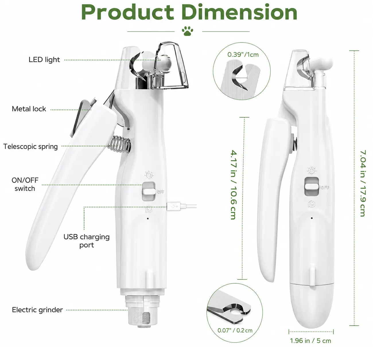 2-in-1 Pet Nail Trimmer & Grinder with LED Light