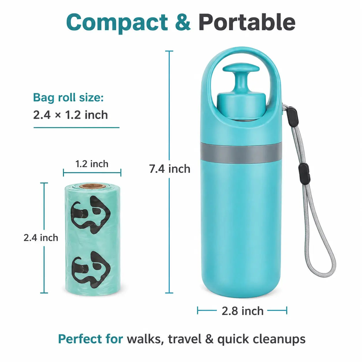 Dog Poop Scooper with Bags | Portable Pet Waste Cleaner