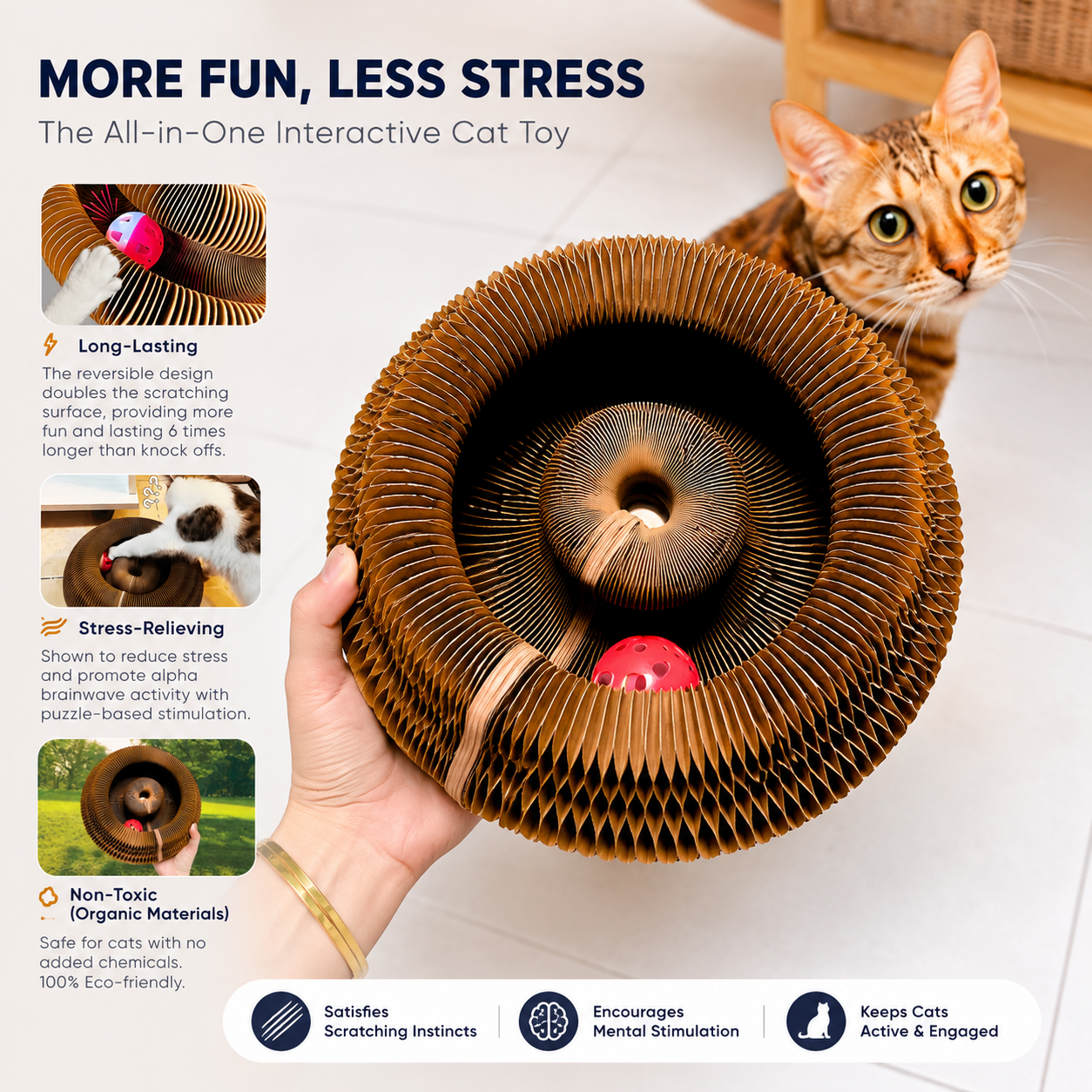 Interactive Honeycomb Cat Scratcher Lounge