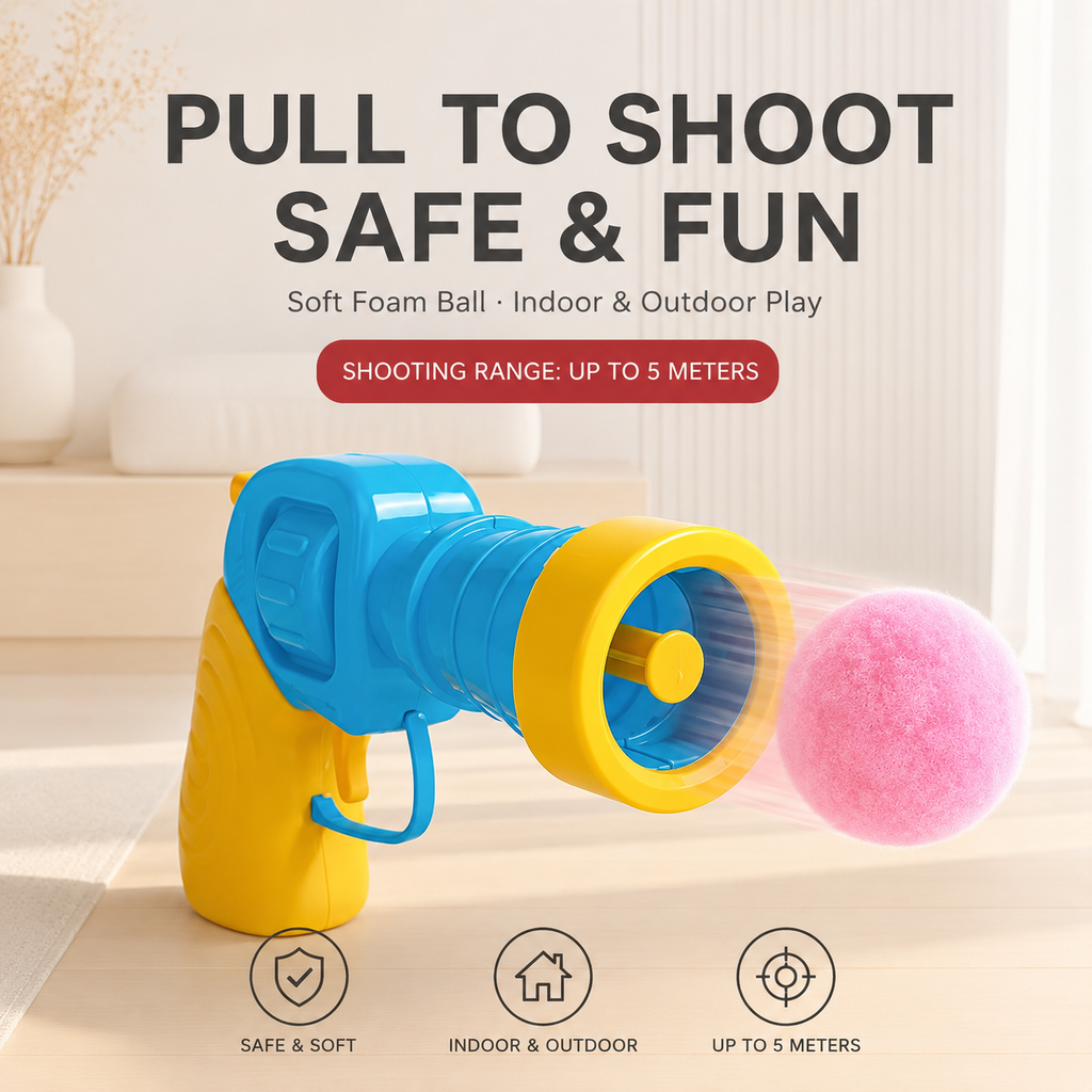 Interactive Cat Fetch Toy with Launcher Gun