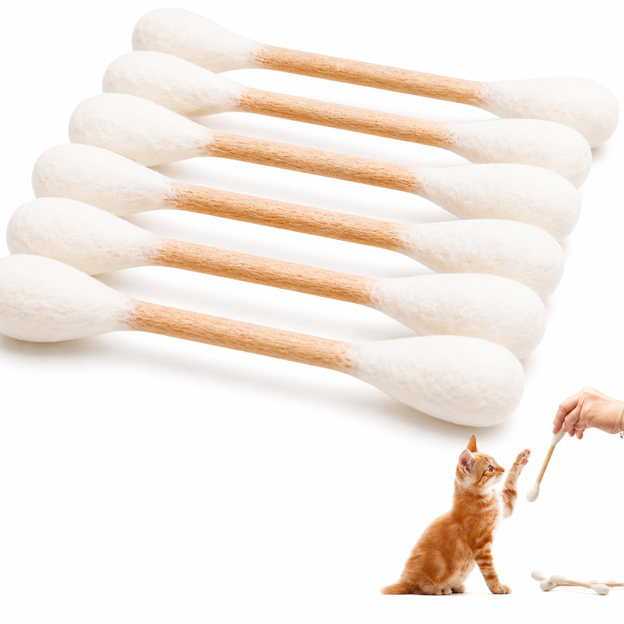 Giant Q Tip Cat Toy with Catnip (6PCS)