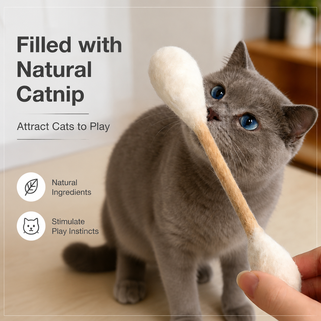 Giant Q Tip Cat Toy with Catnip (6PCS)