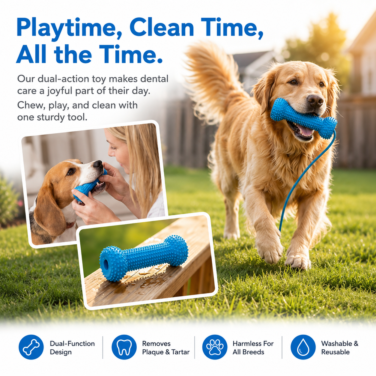 Dog Dental Chew Toy For Easier Teeth Brushing