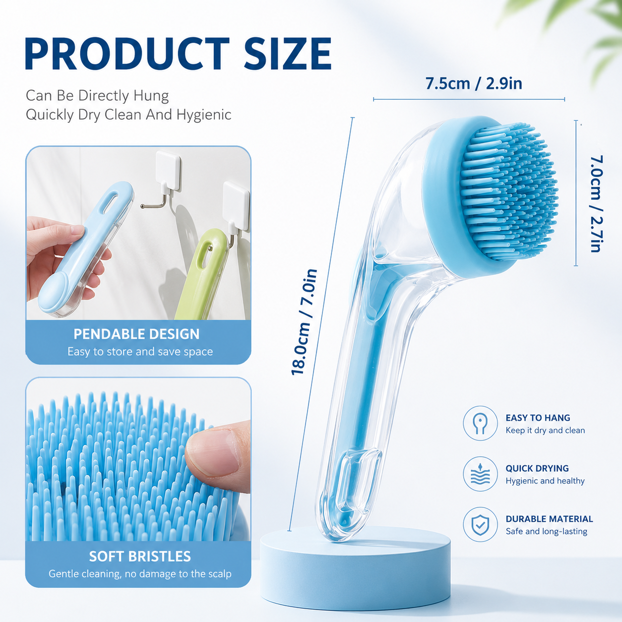 2-in-1 Pet Bath Brush & Shampoo Dispenser