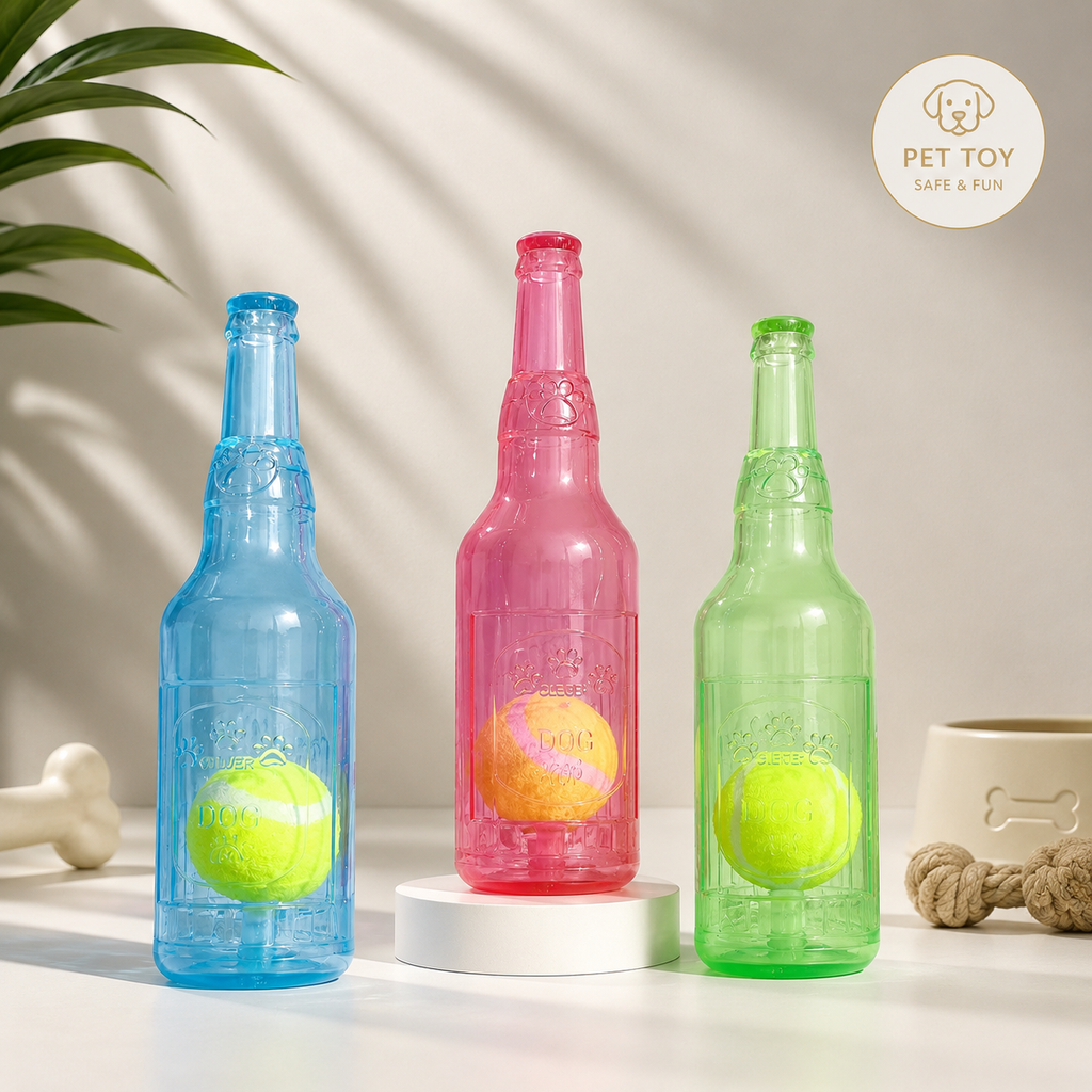 Bite-Resistant Tennis Ball Bottle Dog Chew Toy