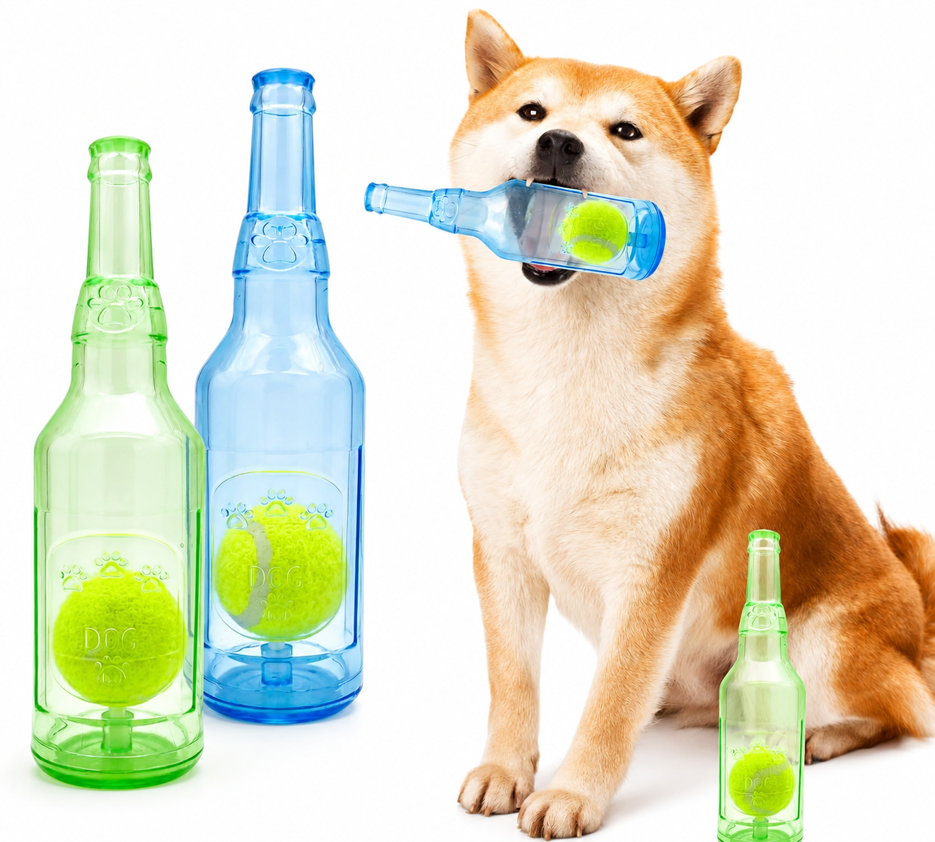 Bite-Resistant Tennis Ball Bottle Dog Chew Toy