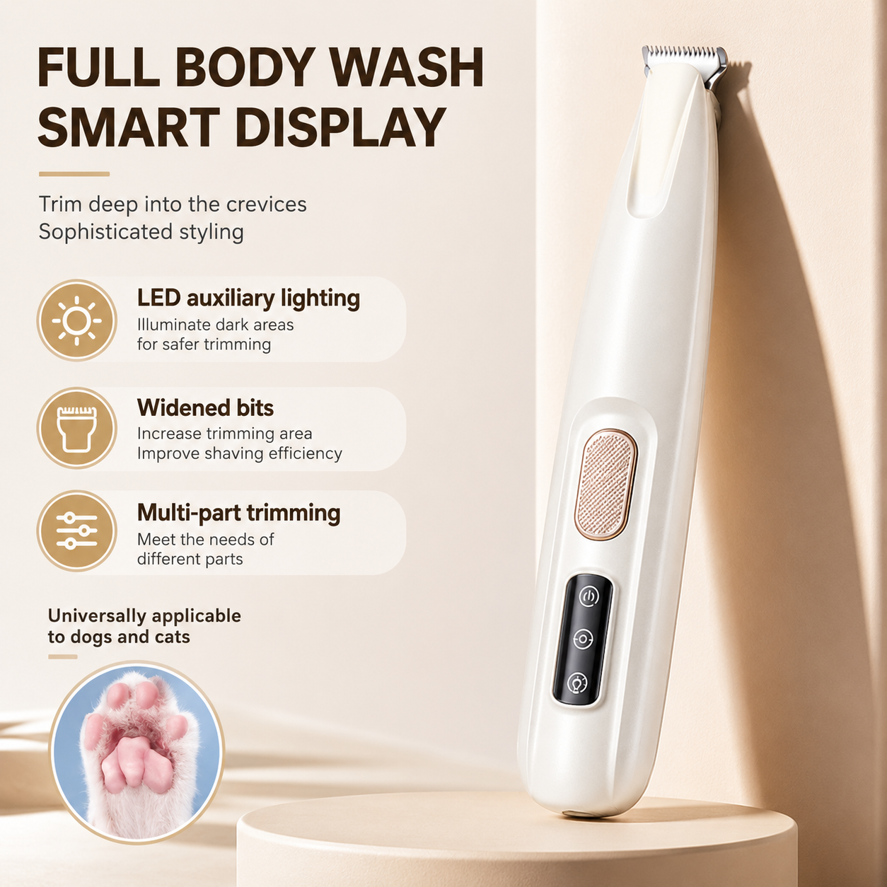 LED Pet Paw & Face Precision Trimmer