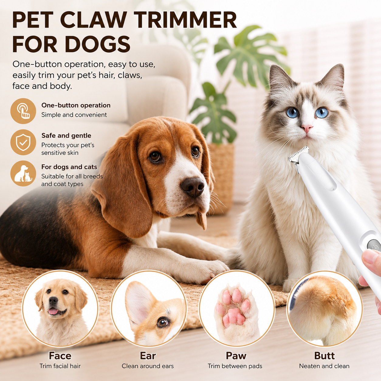 LED Pet Paw & Face Precision Trimmer