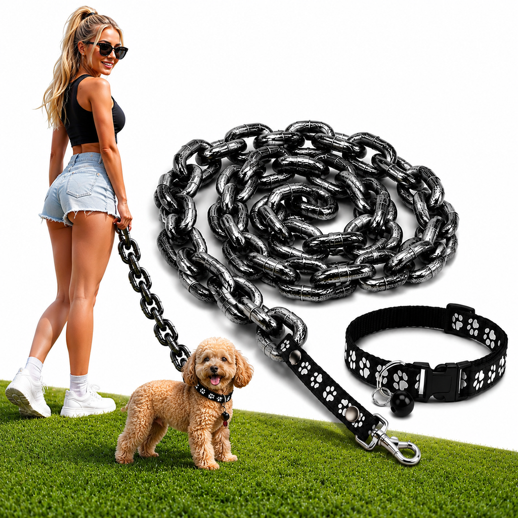 Funny Lightweight Faux Iron Chain Leash