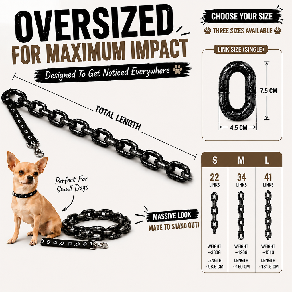 Funny Lightweight Faux Iron Chain Leash