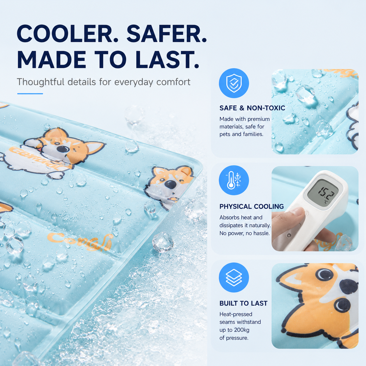 Self-Cooling Pet Mat for Dogs & Cats