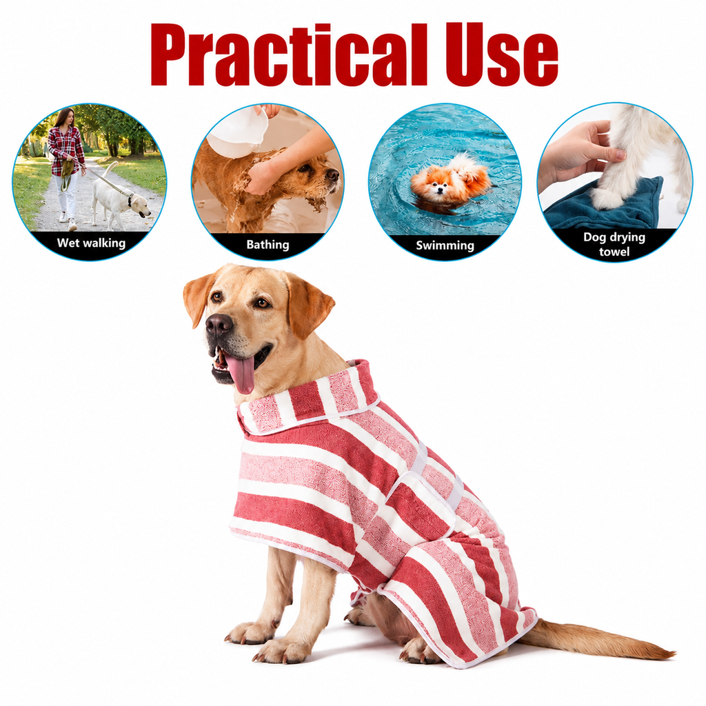 Quick-Dry Dog Bathrobe