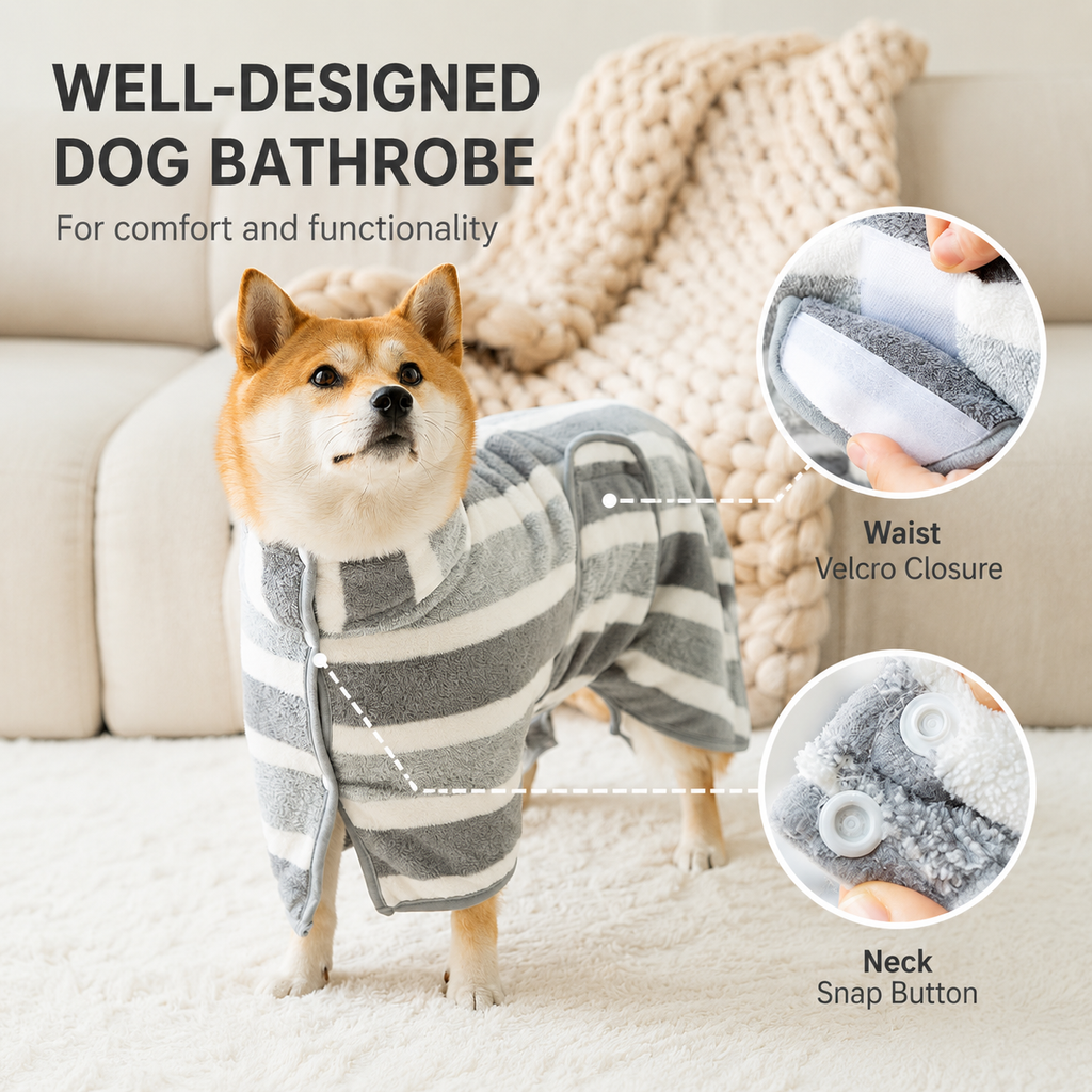 Quick-Dry Dog Bathrobe
