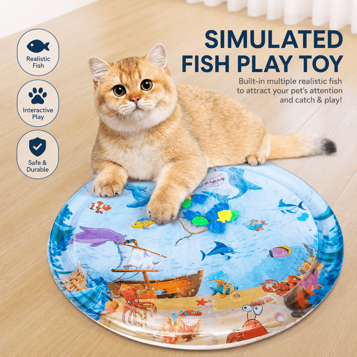 Interactive Cooling Water Play Mat for Cats