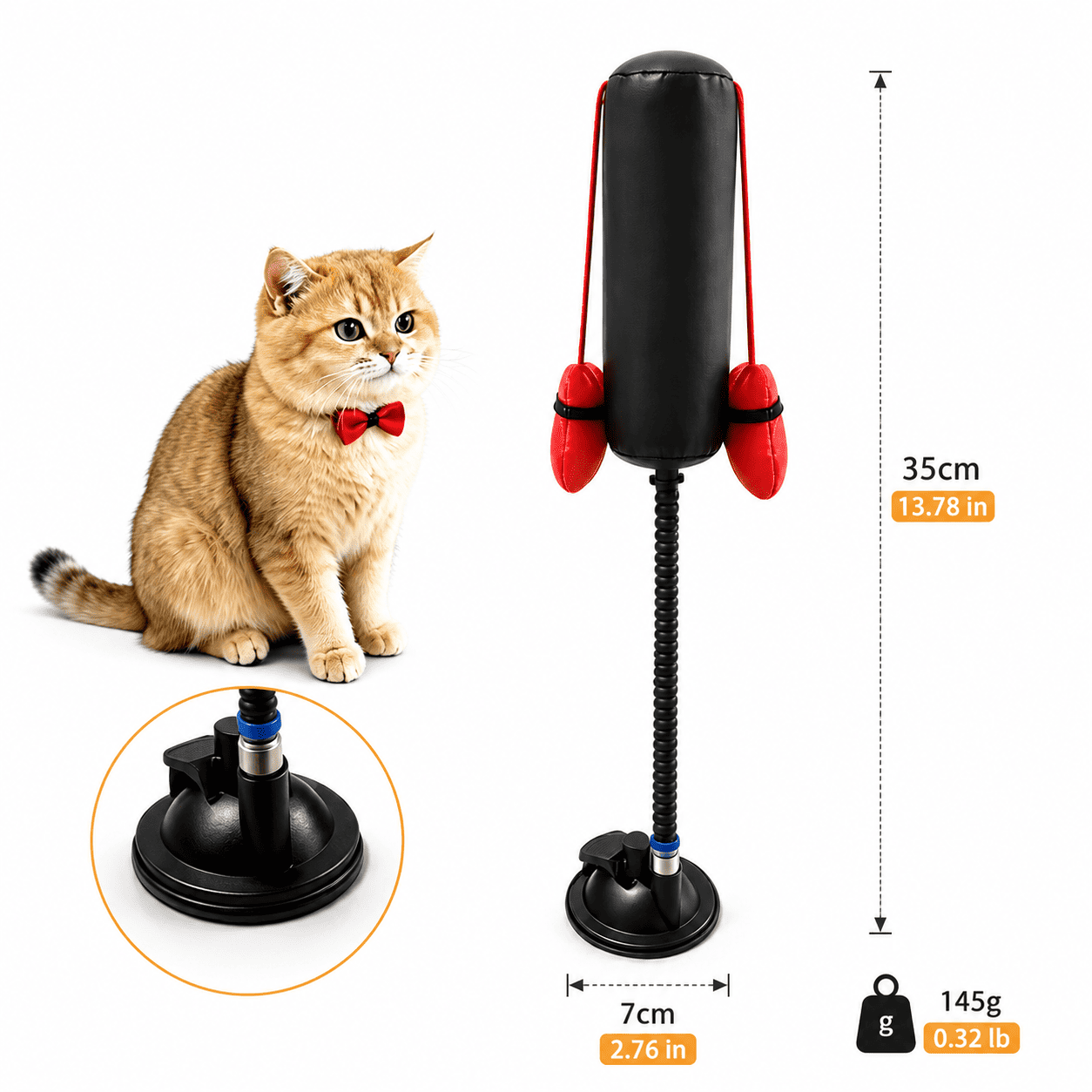 Interactive Cat Boxing Toy – Suction Cup Self-Play Punching Toy for Cats